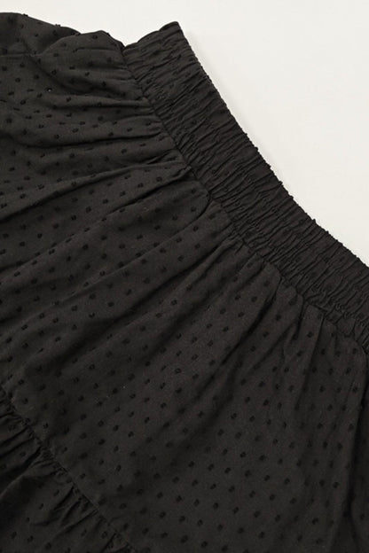 Solid High Waist Lace Tiered Bodycon Skirt