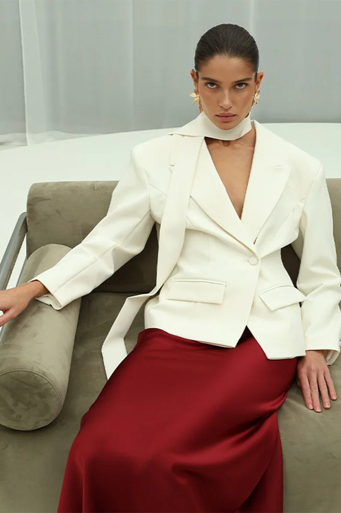Single Button Lapel Blazer