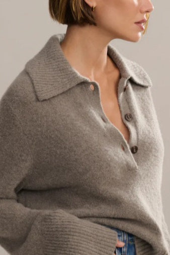 Loose Fit V Neck Knit Sweater