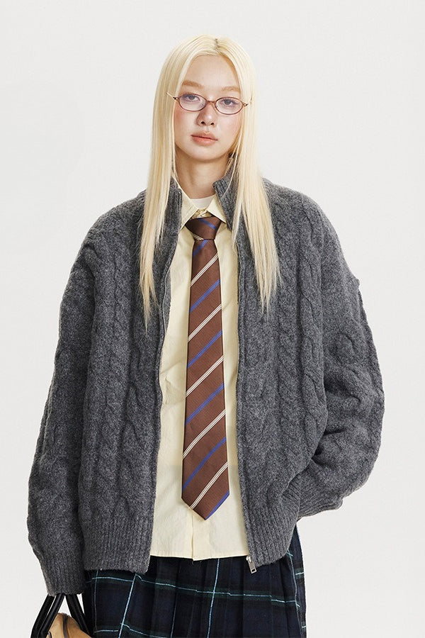 Oversized Cable Knit Cardigan