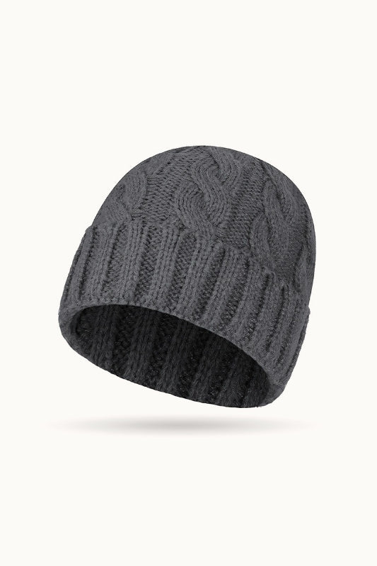 Solid Color Ribbed Ponytail Beanie Hat
