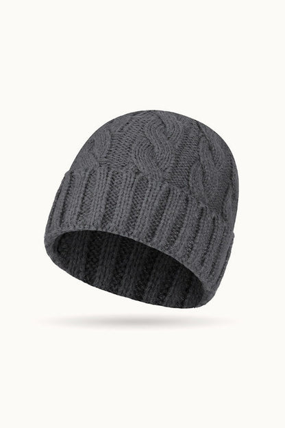 Solid Color Ribbed Ponytail Beanie Hat