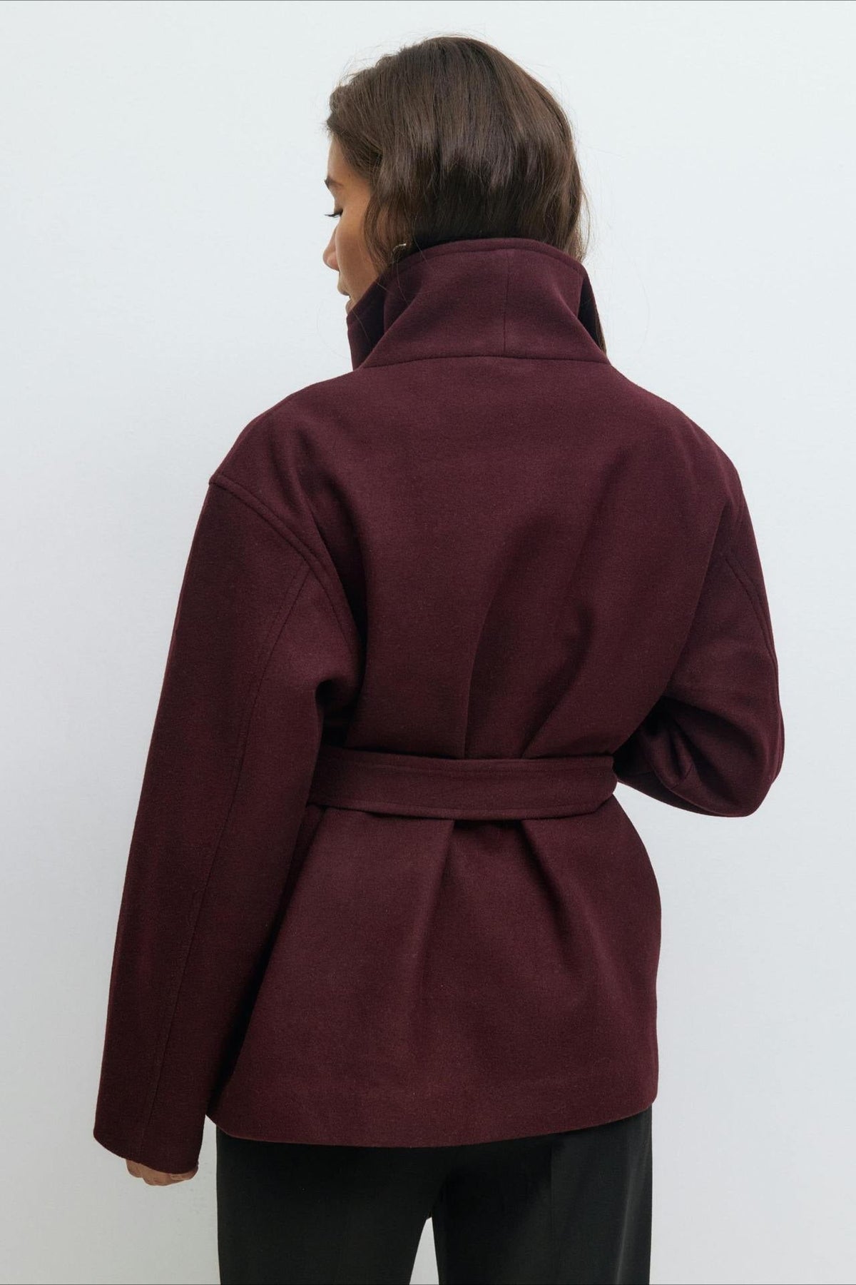 Structured Double Faced Wool Midi Coat