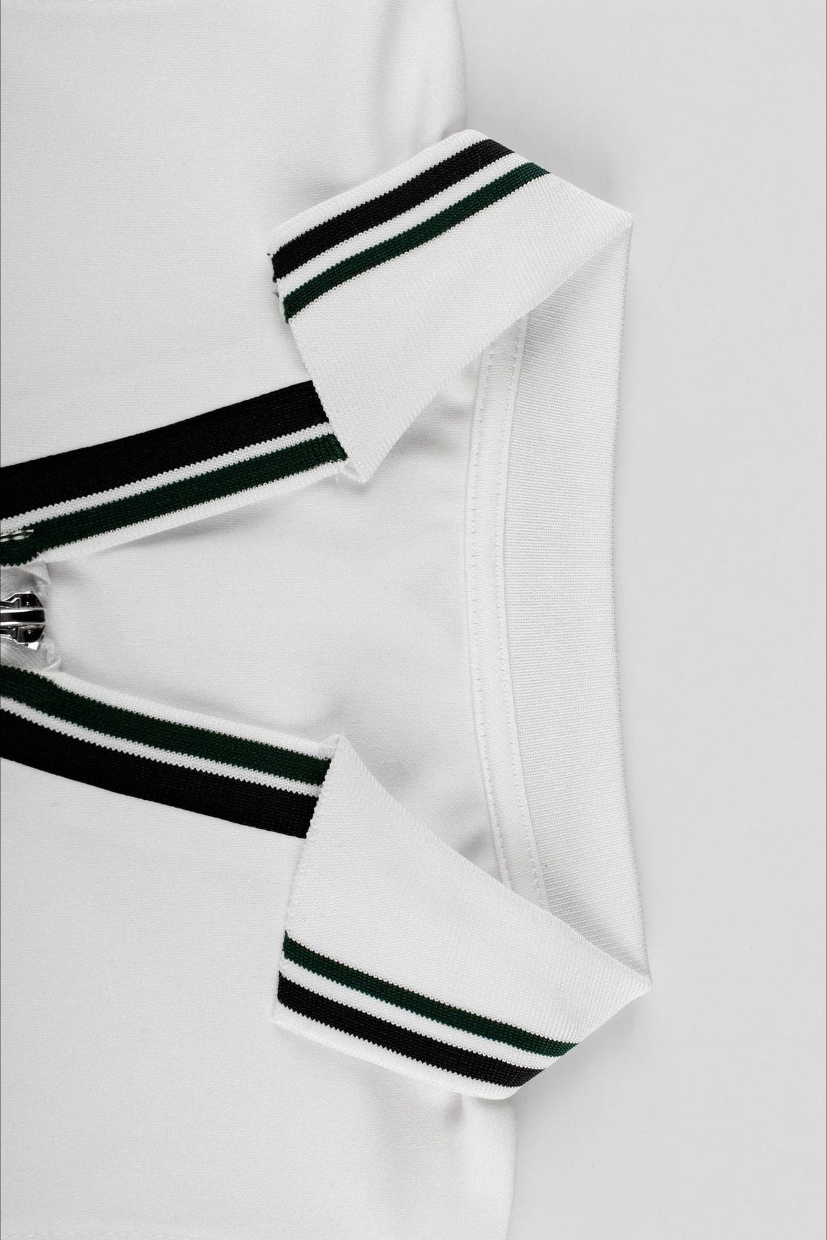 Polo Collar Stretch Fit Top Ruched Mini Skirt Set