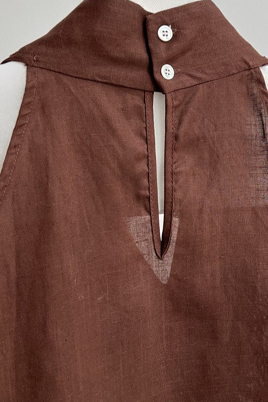 Halter V Neck Linen Casual Tank Top