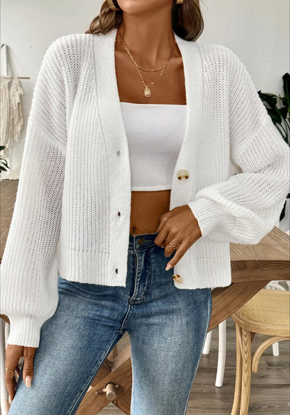 Short Knit Long Sleeve Cardigans