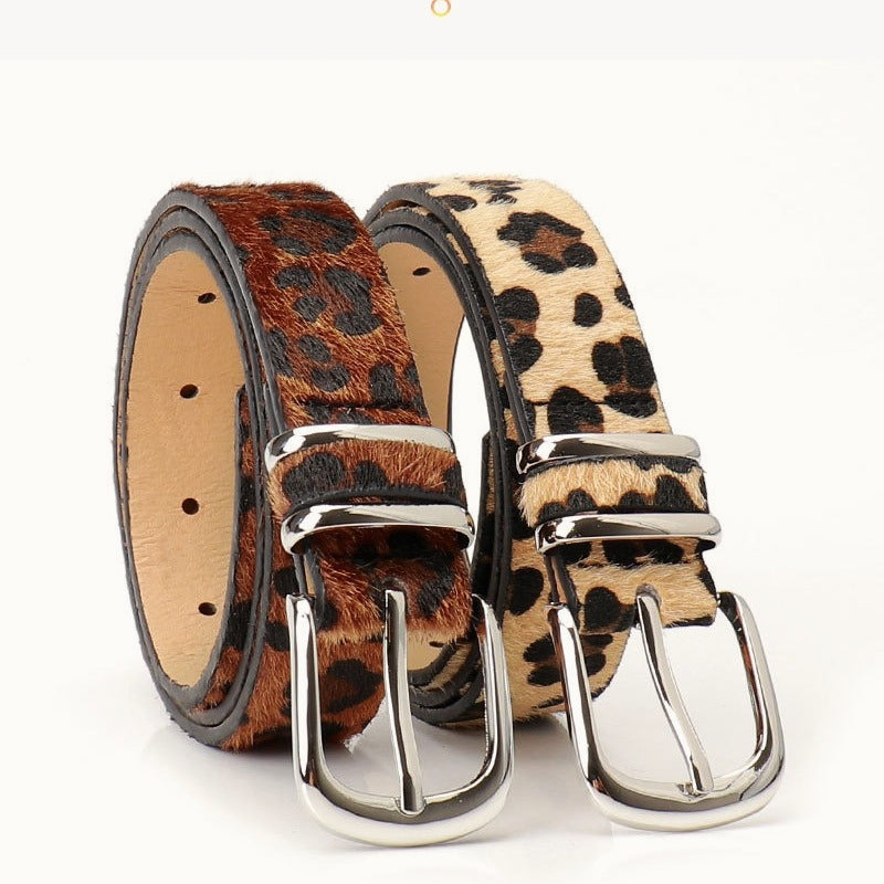 Leopard Double Ring Buckle Versatile Waist Belt