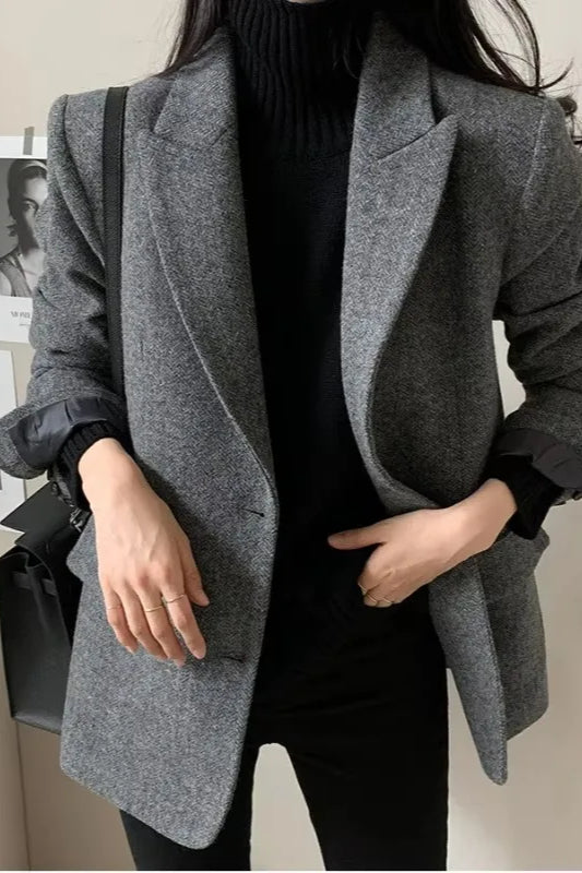 Versatile Wool Casual Blazer