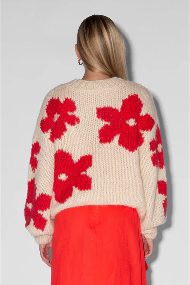 Pullover Floral Detail Sweater