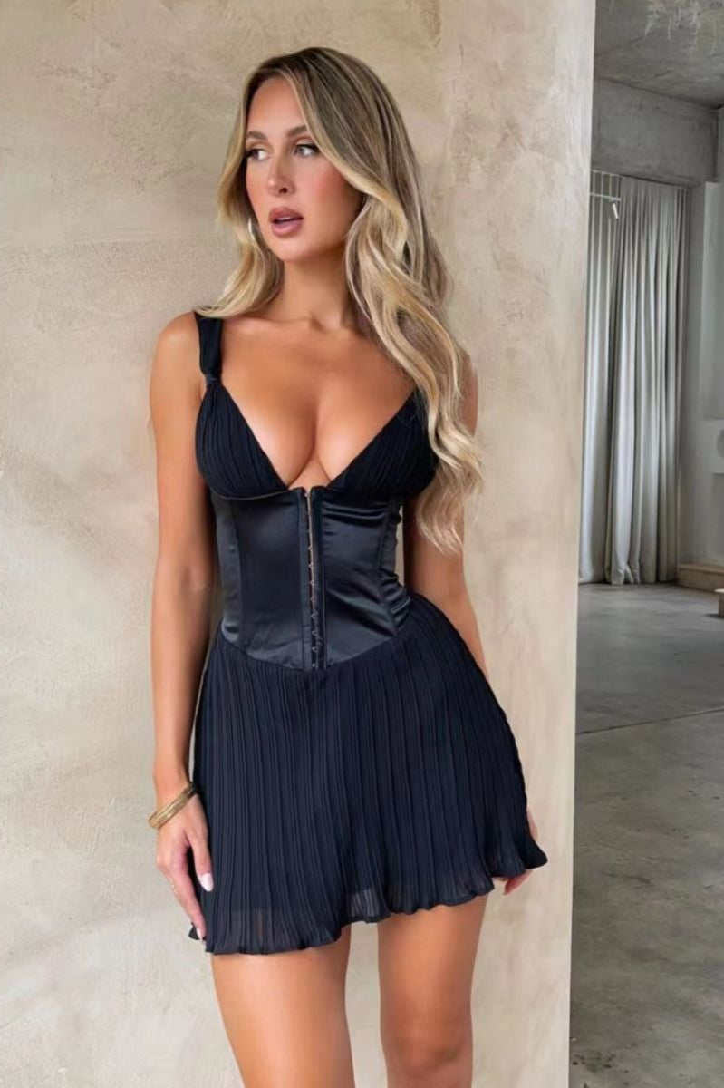 Chic Ruched Halter Bodycon Dress