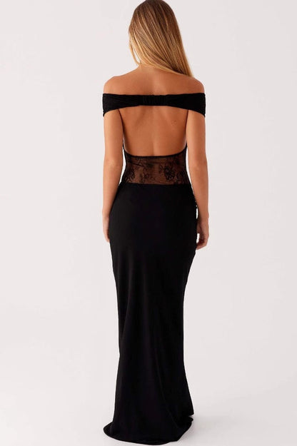 Mesh See Through V-Neck Backless Bodycon Dress