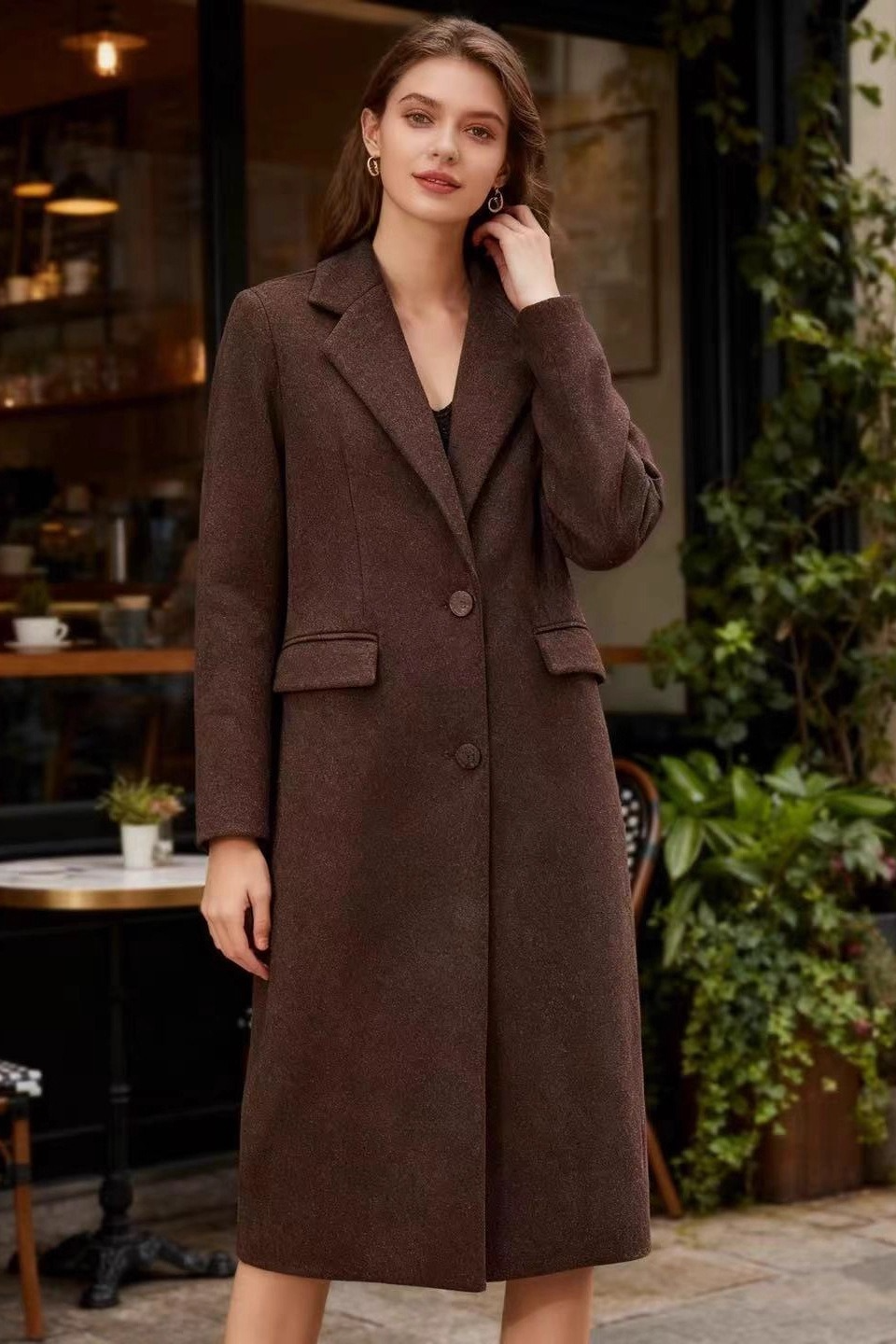 Versatile Wool Blend Long Chic Overcoat