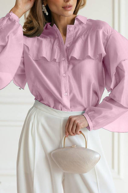 Ruffled Sheer Blouse