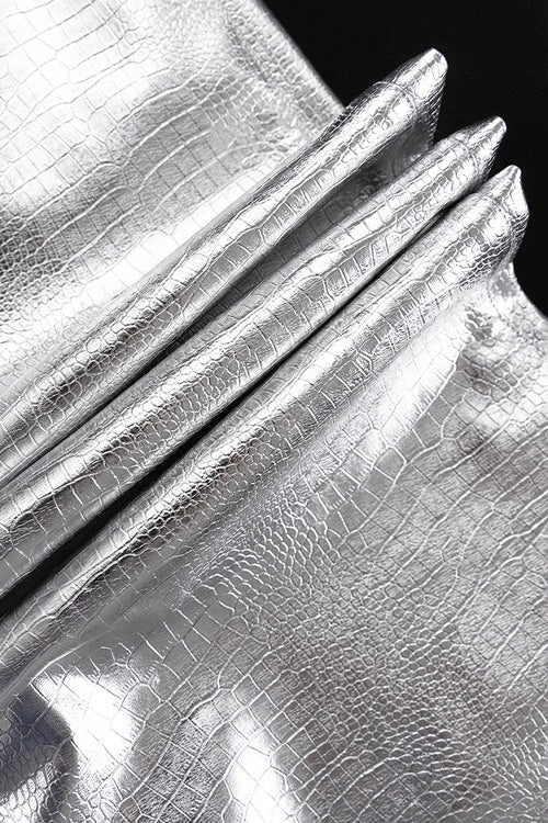 PU Leather Scale High Waist Long Pants