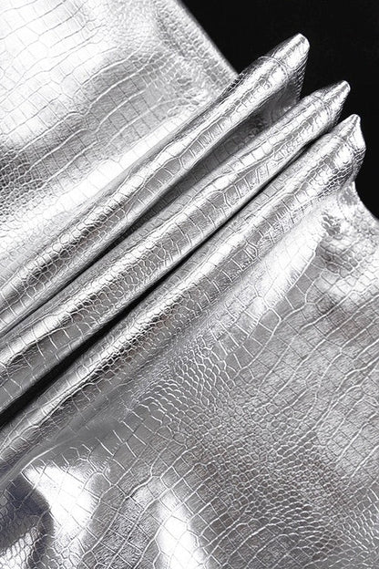 PU Leather Scale High Waist Long Pants