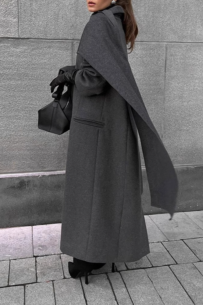 Shawl Collar Extra Long Wool Chic Overcoat