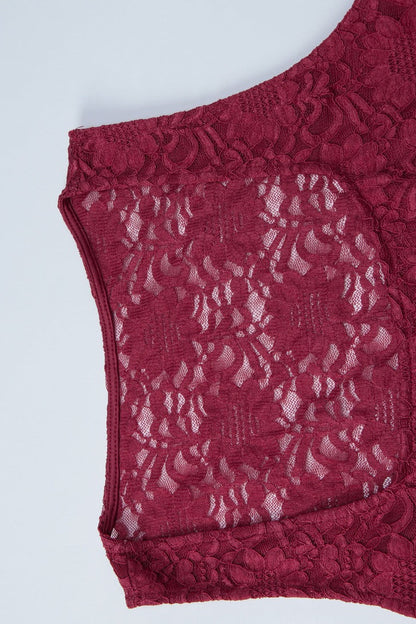 Lace Patchwork Square Neck Slim Tank Top