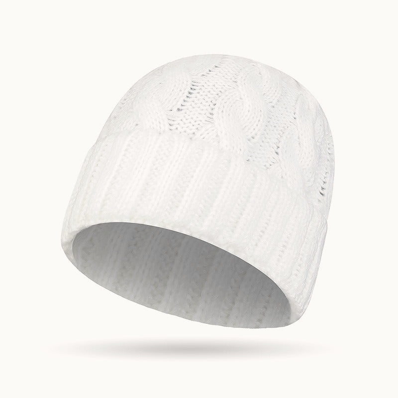 Solid Color Ribbed Ponytail Beanie Hat