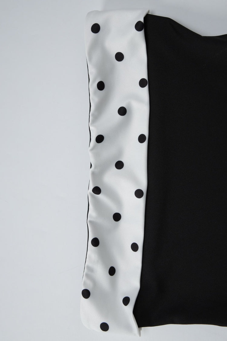 Ruched Polka Dot Strapless Slim Fit Tube Top
