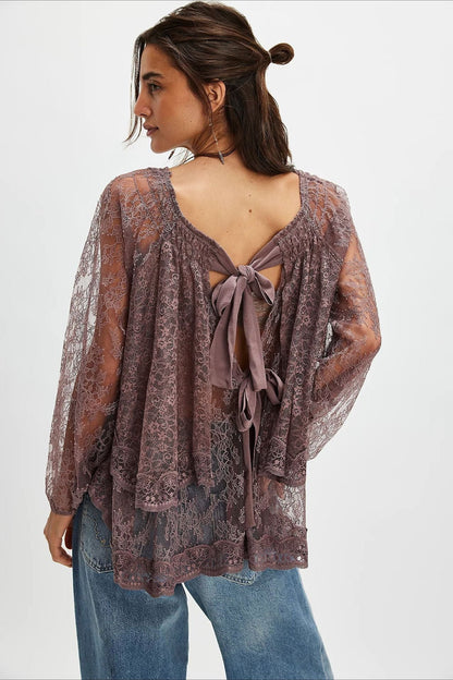 Elegant Off Shoulder Lace Overlay Blouse