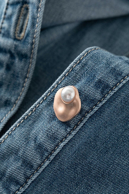 Soft Denim Casual V-Neck Jacket