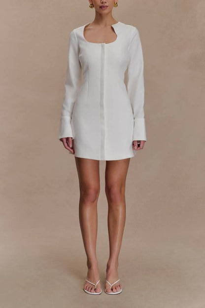 Peplum Cotton Shirt Dress