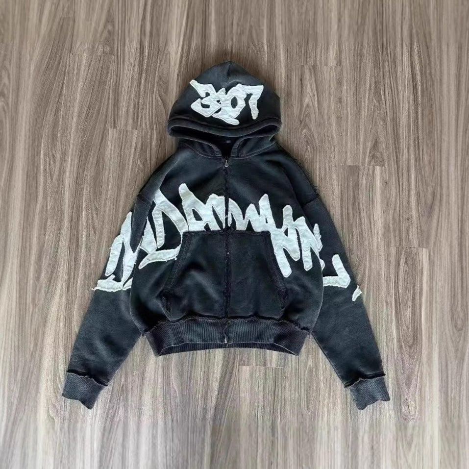 Gothic Y2K Zipper Hoodie