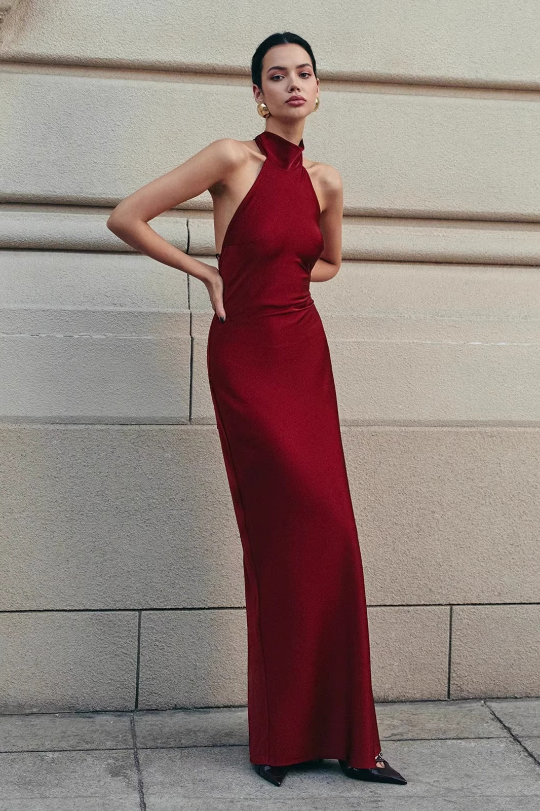 Halter Neck Backless Mermaid Prom Dress