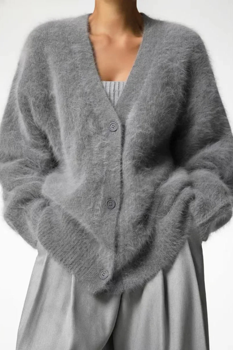 Oversized V-Neck Knit Cardigan