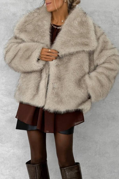 PREMIUM GREY FUR COAT