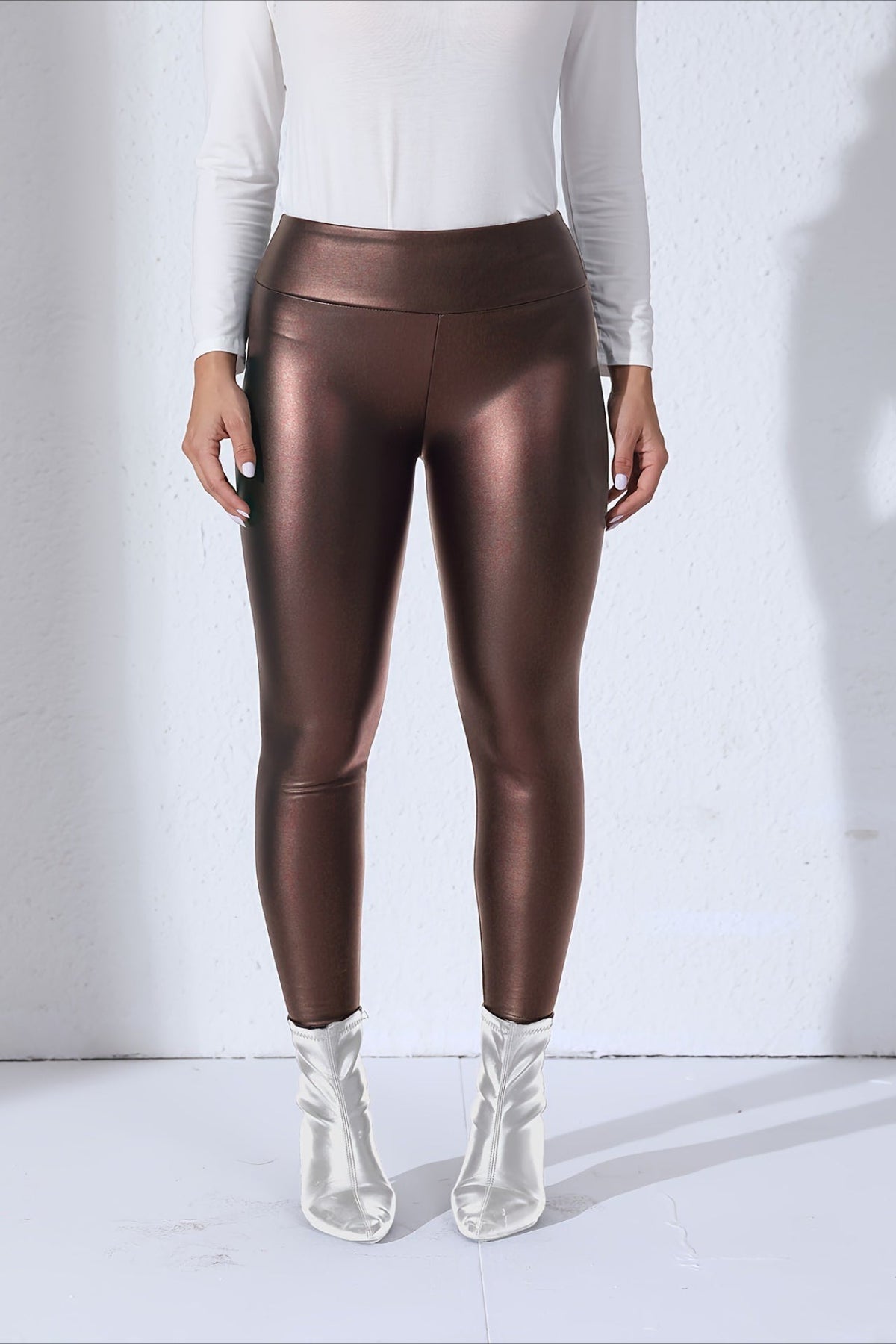 Faux Leather Thermal High-Rise Sculpting Leggings