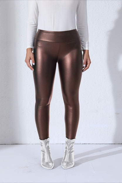 Faux Leather Thermal High-Rise Sculpting Leggings