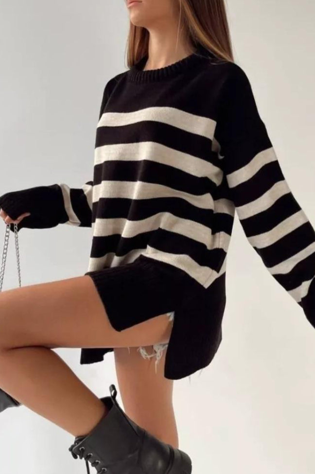 Striped Oversized Knit Sweater
