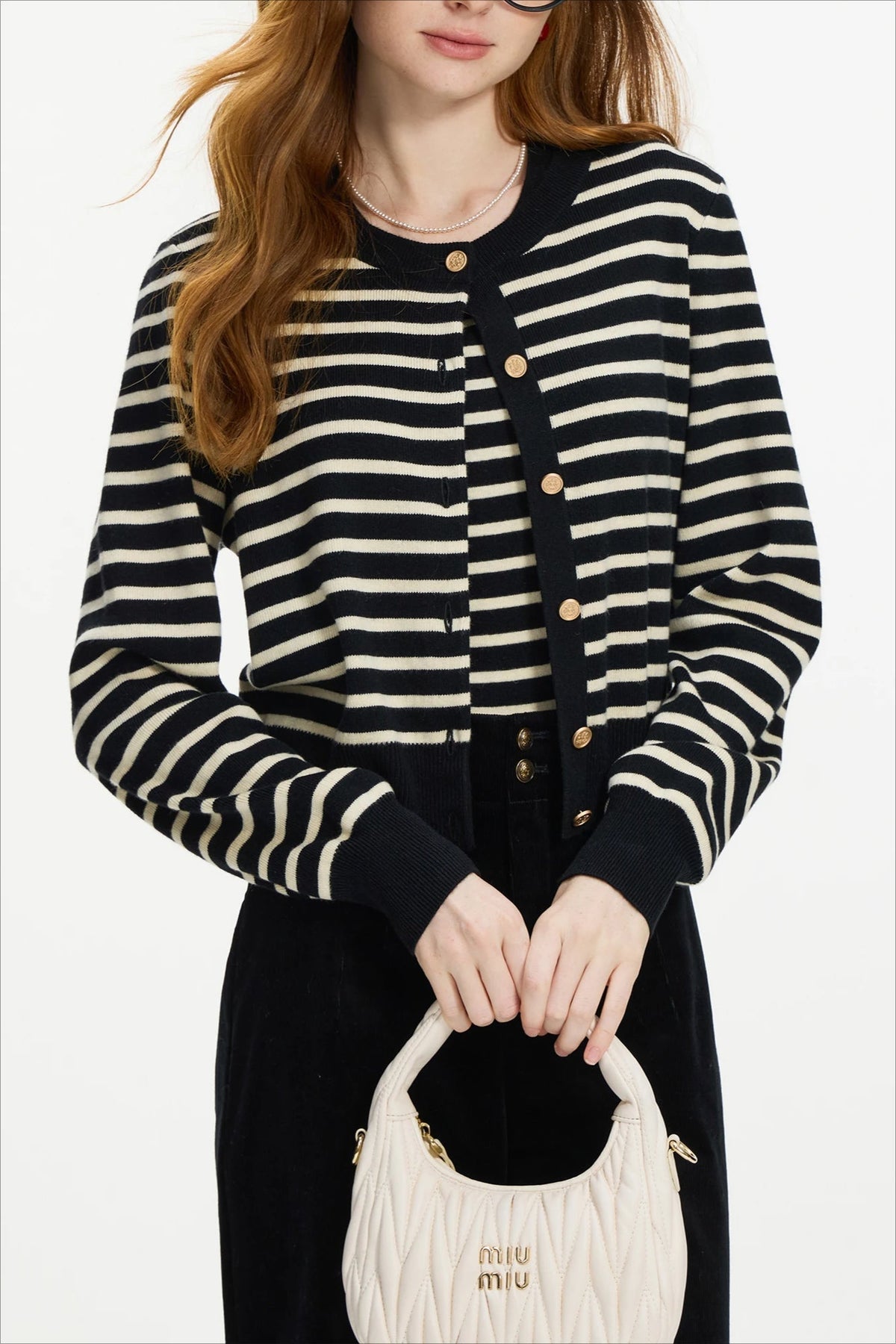 Striped Knit Layered Vest Cardigan