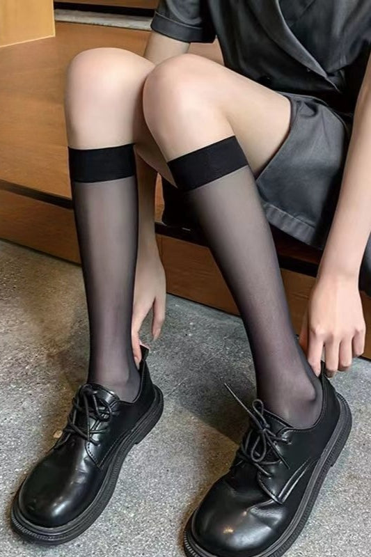 Seamless Sheer Nude Knee High Tights