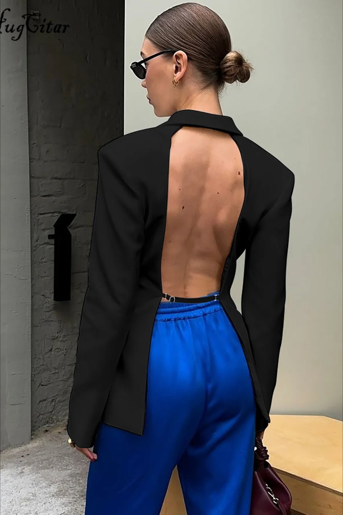 Backless Notched Oversize Blazer