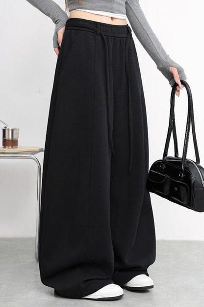 Fleece Lined Curved High Waist Knit Pants