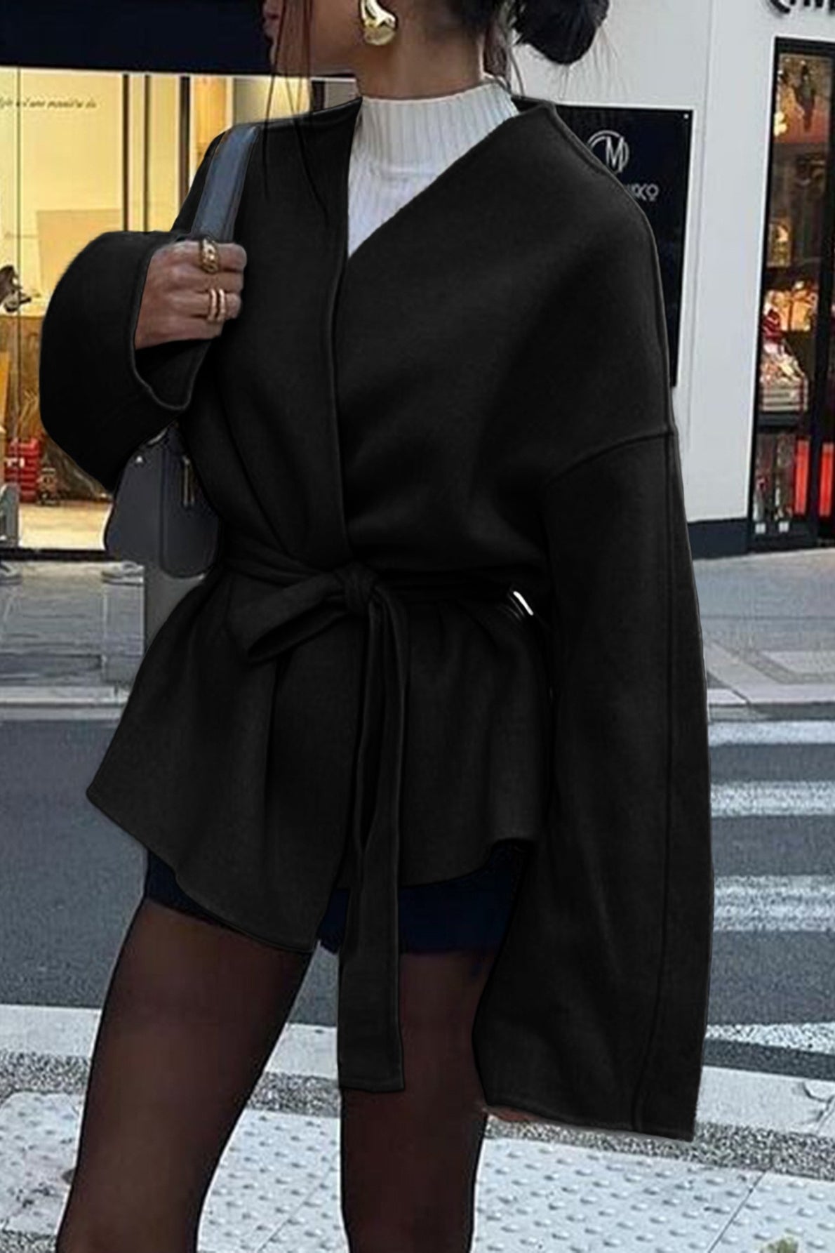 Tailored Long Sleeve Belted Trench Coat