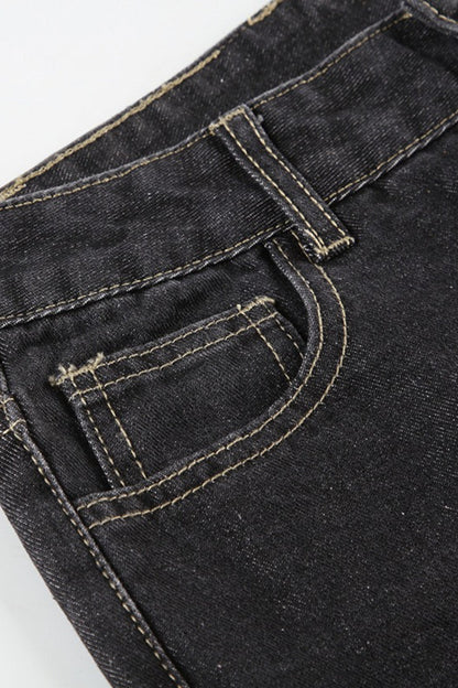 Floral Embroidered Low Rise Flare Jeans