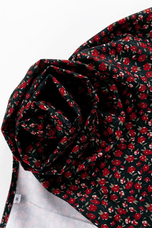 Side Slit Deep V Neck Tie Waist Floral Maxi Dress