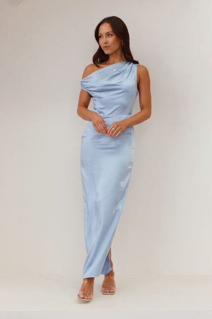 Solid Sleeveless Asymmetric Formal Dress