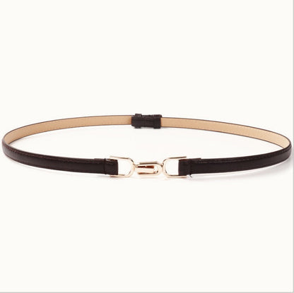 Slim Double Buckle Narrow Belt