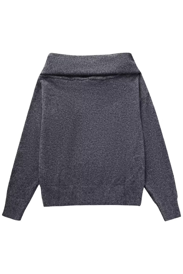 Off-shoulder Casual Loose Knit Sweater