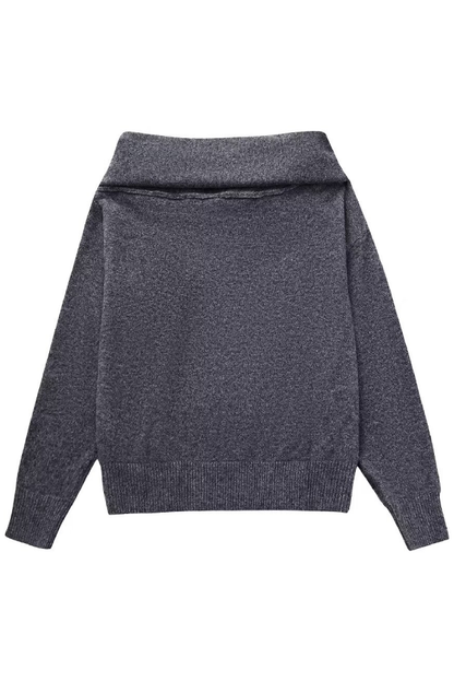 Off-shoulder Casual Loose Knit Sweater