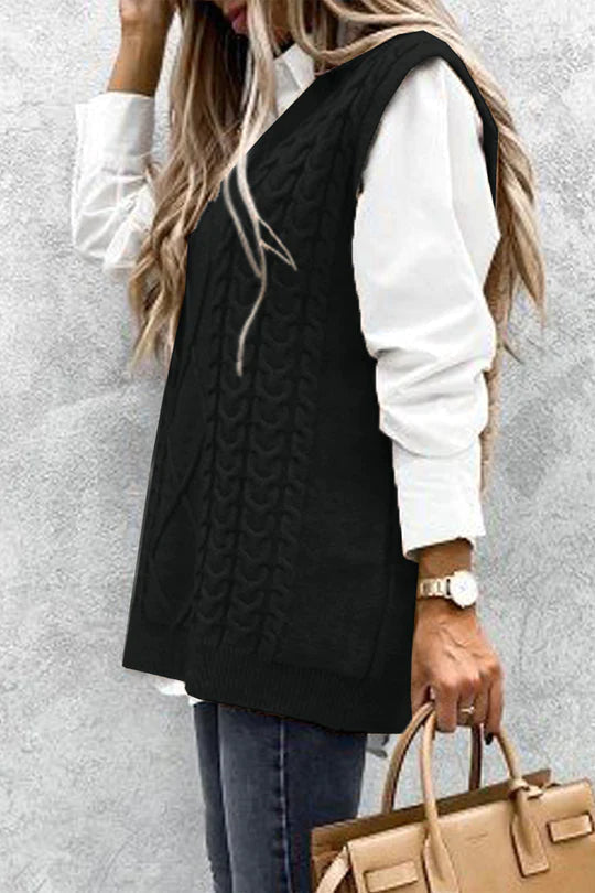 Oversized Vest Knit Sweaters Tank Pullover Fall Outfit