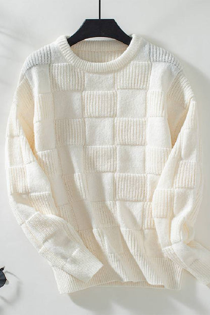 Loose crew neck sweater top