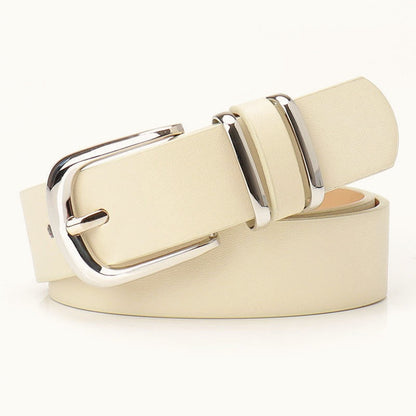 Minimal Textured Double Ring Buckle Waist Belt