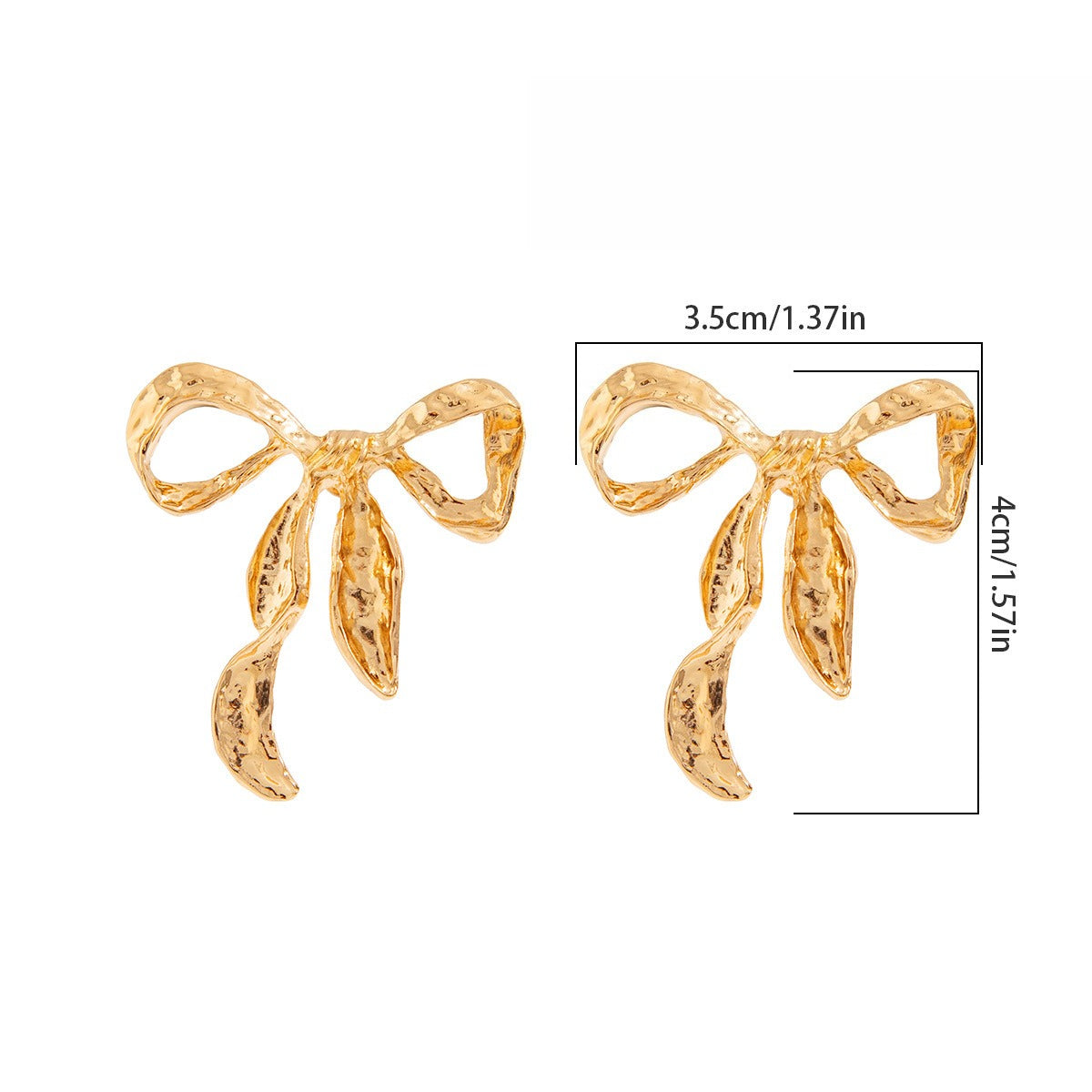 Liquid Irregular Ruched Bow Earrings