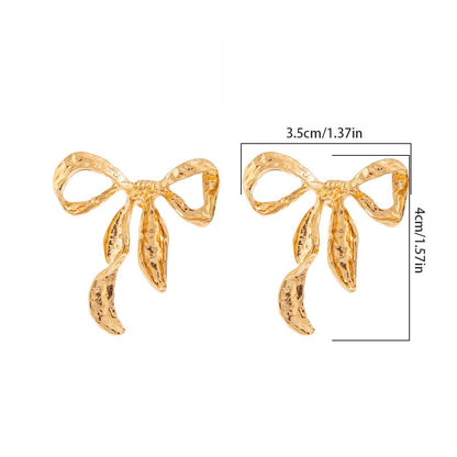 Liquid Irregular Ruched Bow Earrings