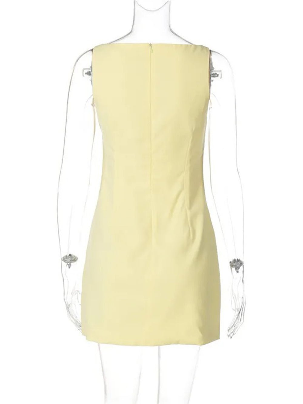 Boat Neck Sleeveless Princess Seam Shift Mini Dress